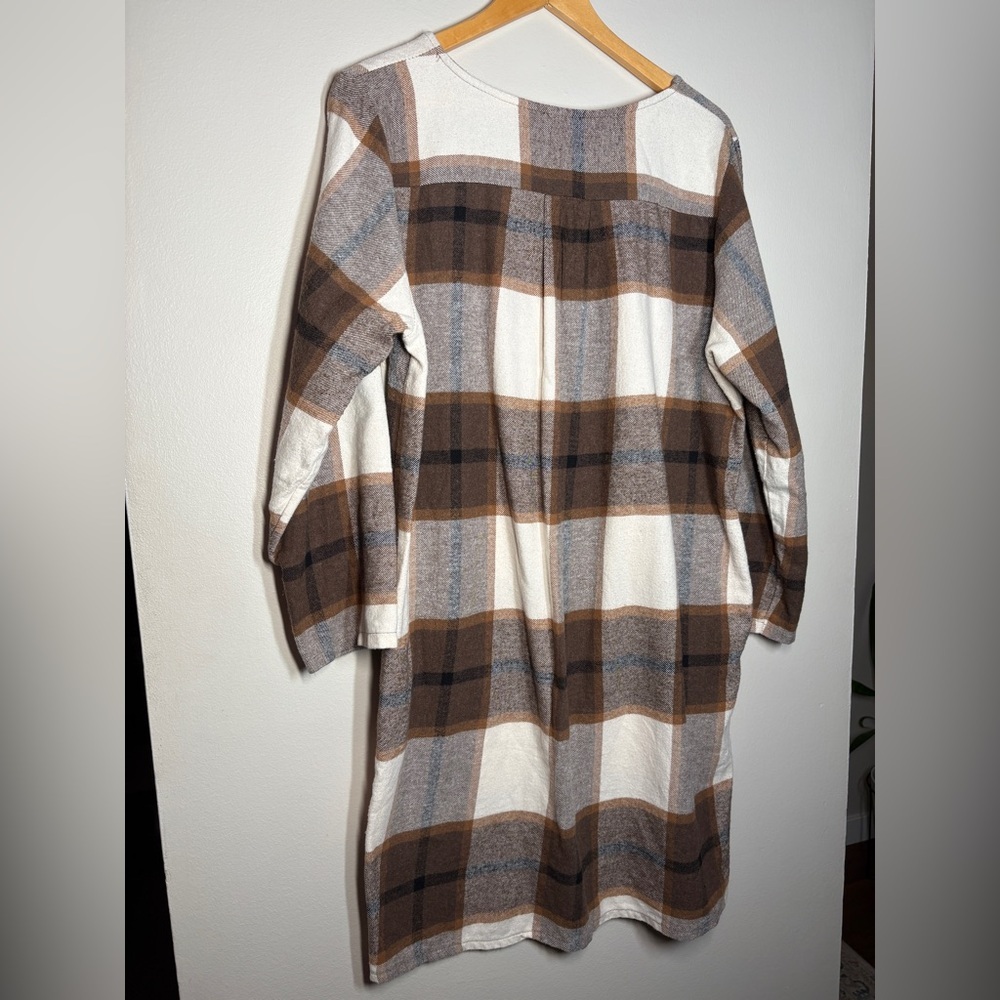 Eternelle Giovanna Plaid Dress in Brown and Cream - Picture 4 of 6